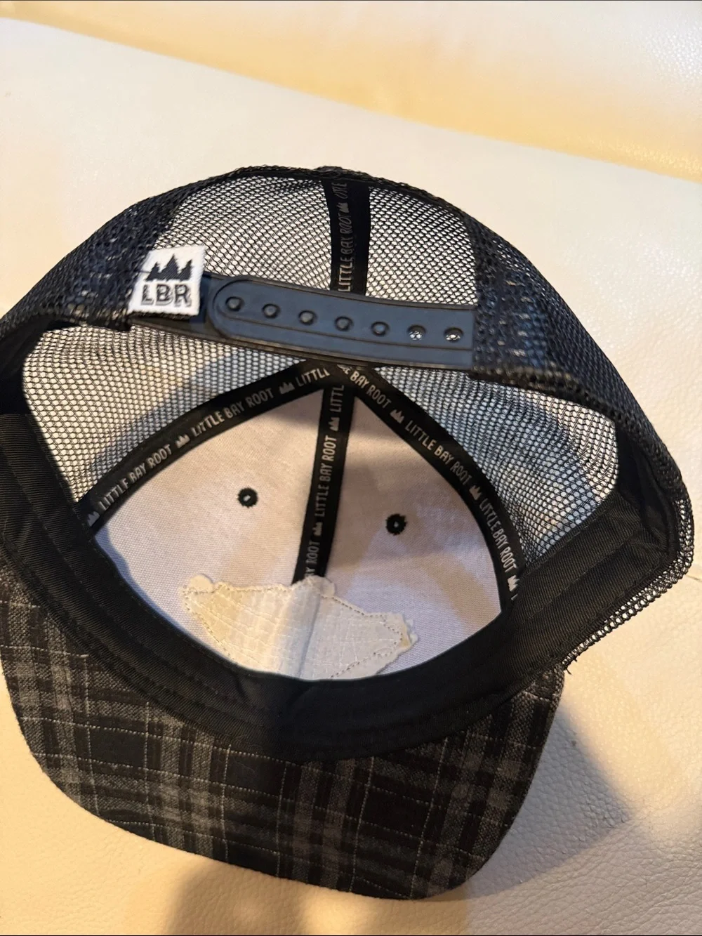Banana Republic Black & Gray Plaid Mesh Back Trucker Cap